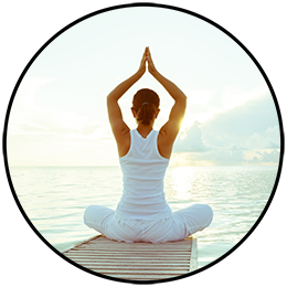 Yoga pose on dock