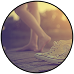 Barefoot on the dock