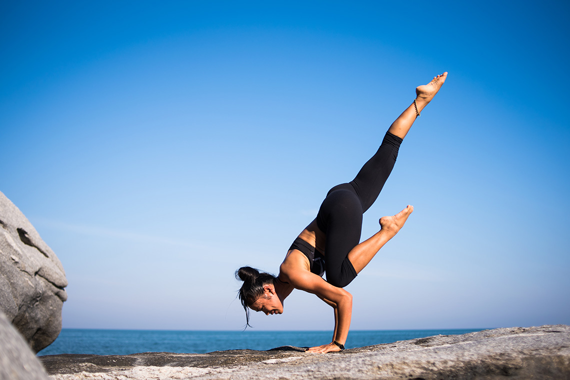 Woman practicing yoga